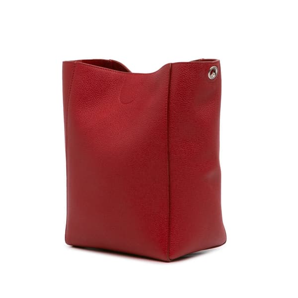 Pre-owned Celine Small Leather Seau Sangle Bucket Bag Red