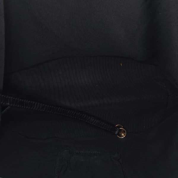 Pre-owned Chanel Medium Crumpled Calfskin Coco Pleats Drawstring Bucket Bag Black