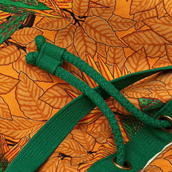 Pre-owned Hermès Toile Les Perroquets Bucket Bag Orange