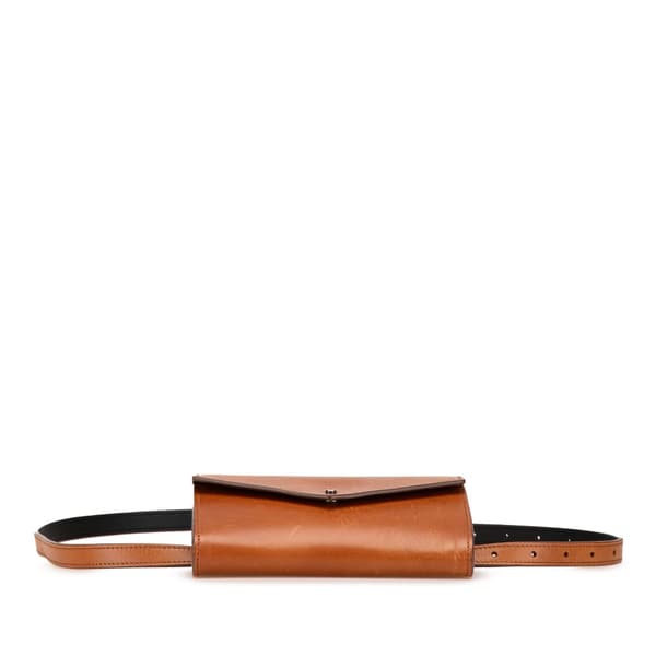 Pre-owned Saint Laurent Leather Envelope Belt Bag Brown