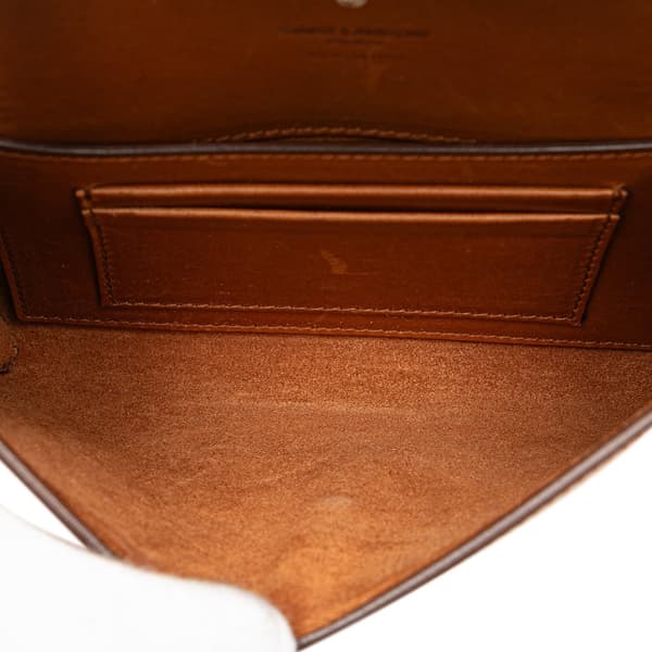 Pre-owned Saint Laurent Leather Envelope Belt Bag Brown
