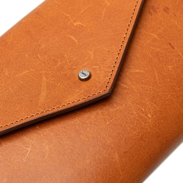 Pre-owned Saint Laurent Leather Envelope Belt Bag Brown