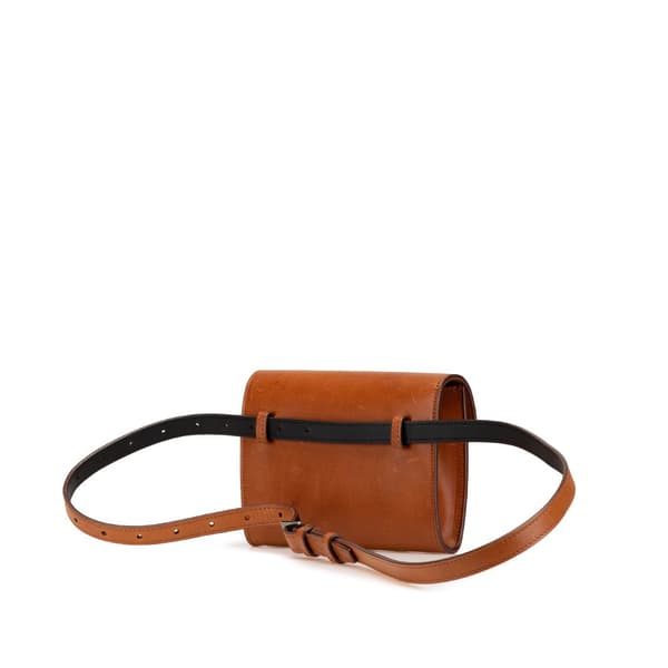 Pre-owned Saint Laurent Leather Envelope Belt Bag Brown