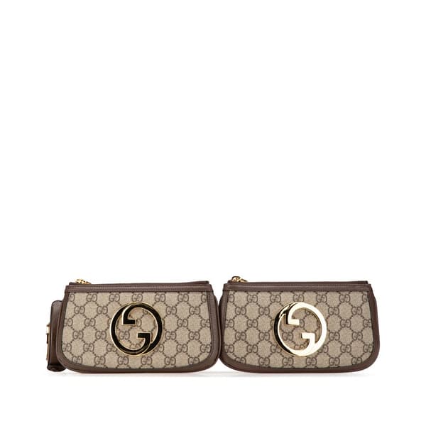 Pre-owned Gucci Mini GG Supreme Blondie Belt Bag Brown