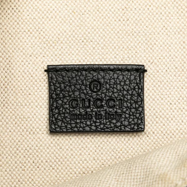 Pre-owned Gucci Grained Calfskin Logo Belt Bag Black
