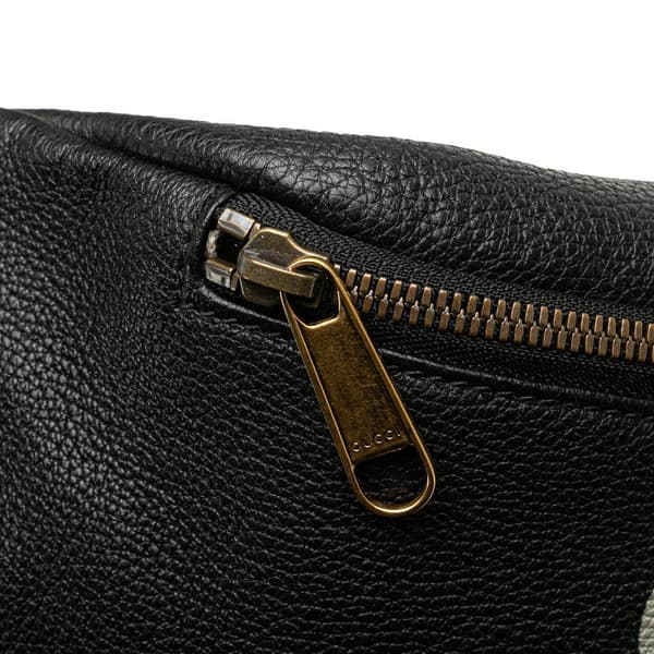 Pre-owned Gucci Grained Calfskin Logo Belt Bag Black