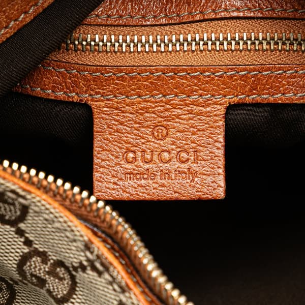 Pre-owned Gucci GG Canvas Horsebit Creole Hobo Bag Brown
