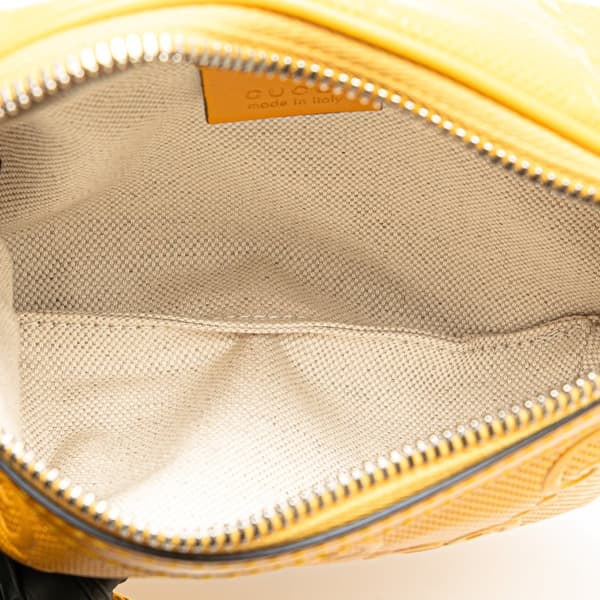 Pre-owned Gucci GG Embossed Belt Bag Yellow