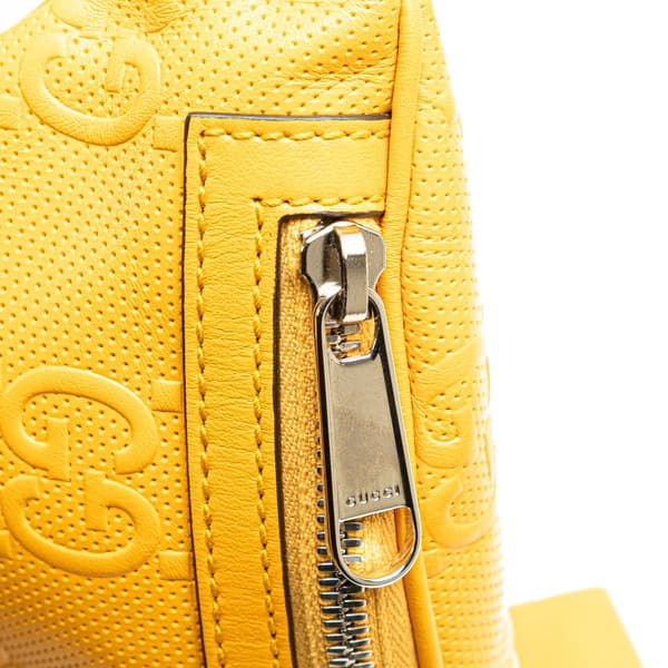 Pre-owned Gucci GG Embossed Belt Bag Yellow
