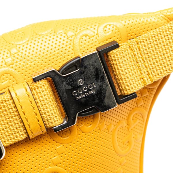 Pre-owned Gucci GG Embossed Belt Bag Yellow