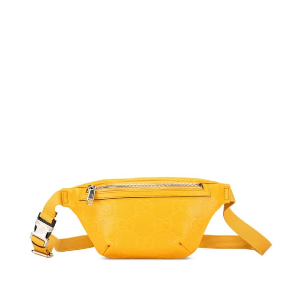 Pre-owned Gucci GG Embossed Belt Bag Yellow