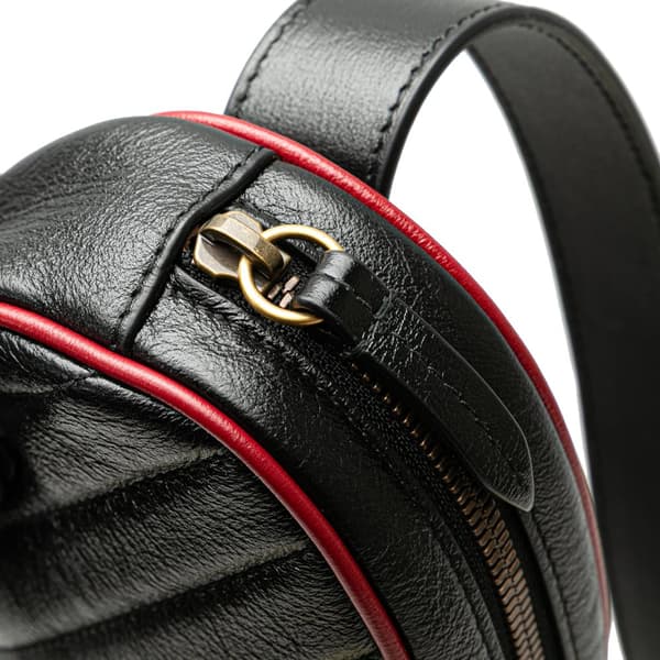 Pre-owned Gucci GG Marmont Leather Matelasse Torchon Belt Bag Black