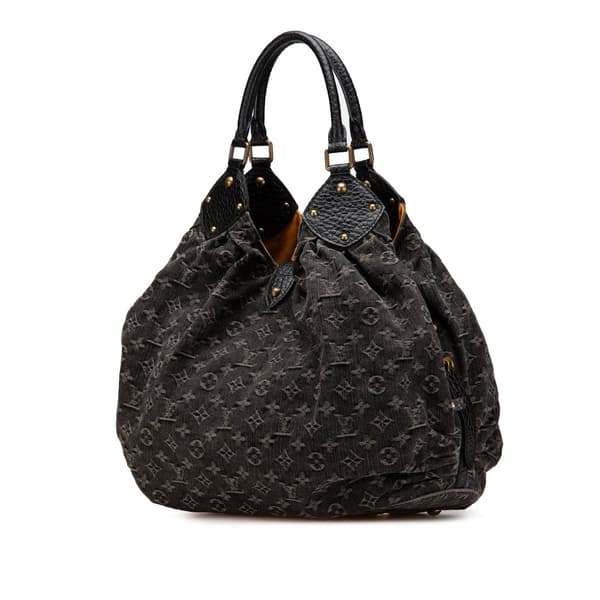Pre-owned Louis Vuitton Monogram Denim Mahina XL Black
