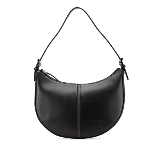 Pre-owned Burberry Leather Hobo Black