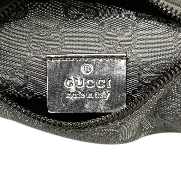 Pre-owned Gucci GG Canvas Web Double Pocket Belt Bag Silver