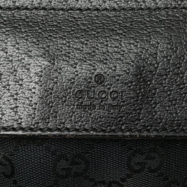 Pre-owned Gucci GG Canvas Double Pocket Belt Bag Black