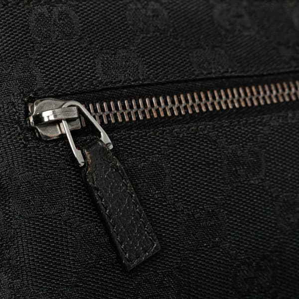 Pre-owned Gucci GG Canvas Double Pocket Belt Bag Black