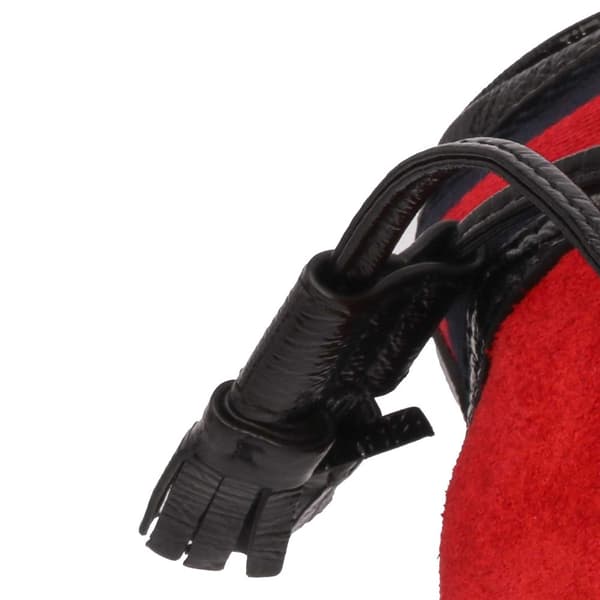 Pre-owned Gucci Mini Suede and Patent Web Ophidia Bucket Bag Red