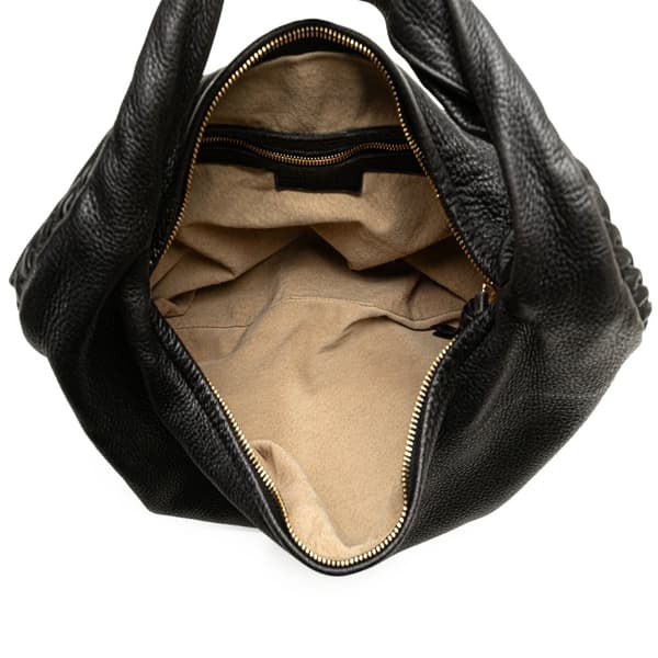 Pre-owned Bottega Veneta Small Leather Veneta Hobo Black