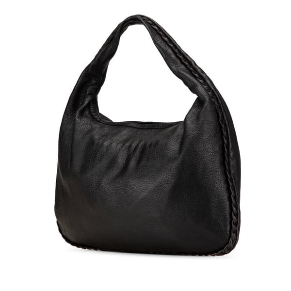 Pre-owned Bottega Veneta Small Leather Veneta Hobo Black