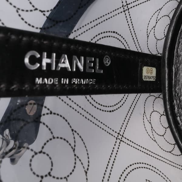 Pre-owned Chanel Small PVC and Crumpled Calfskin Camellia Coco Bucket Bag Black