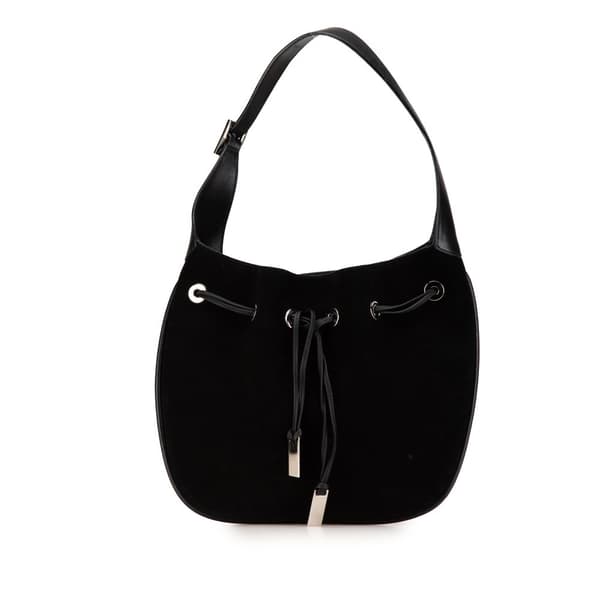 Pre-owned Gucci Suede Hobo Black