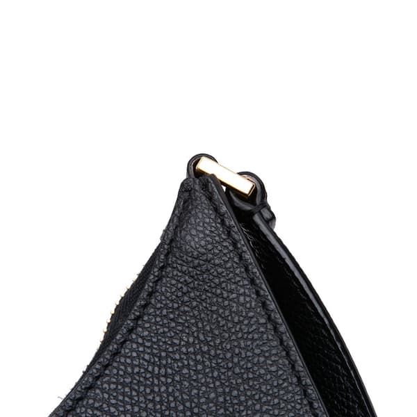 Pre-owned Valentino Mini Grainy Calfskin VLogo Hobo Black