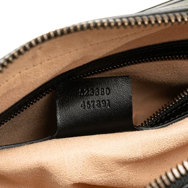 Pre-owned Gucci GG Marmont Square Leather Matelasse Belt Bag Black