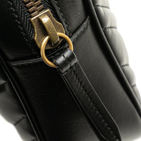 Pre-owned Gucci GG Marmont Square Leather Matelasse Belt Bag Black