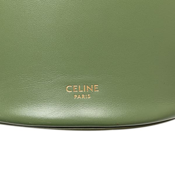Pre-owned Celine Leather Crecy Bucket Bag Green
