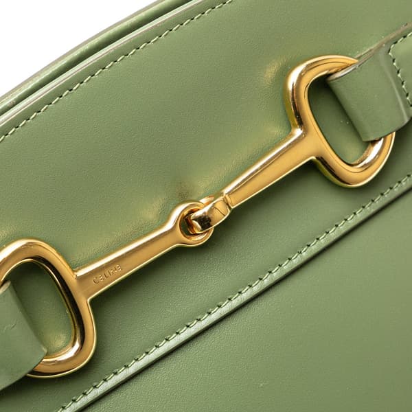 Pre-owned Celine Leather Crecy Bucket Bag Green