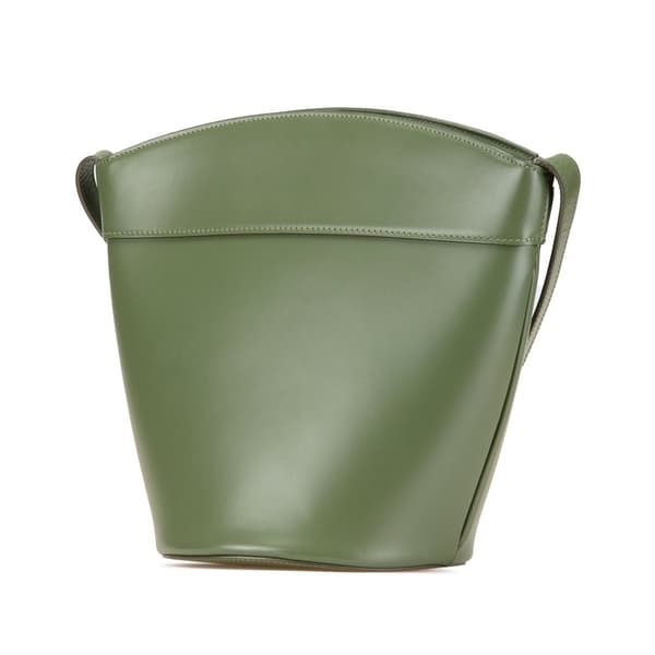 Pre-owned Celine Leather Crecy Bucket Bag Green