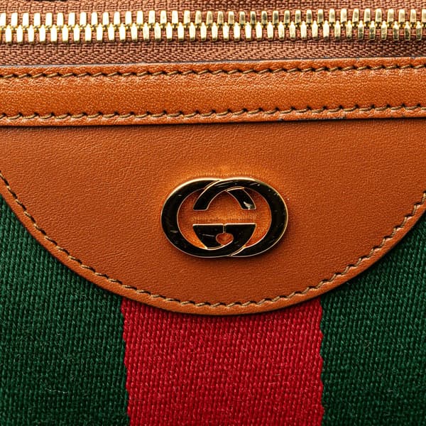 Pre-owned Gucci Canvas Web Belt Bag Brown