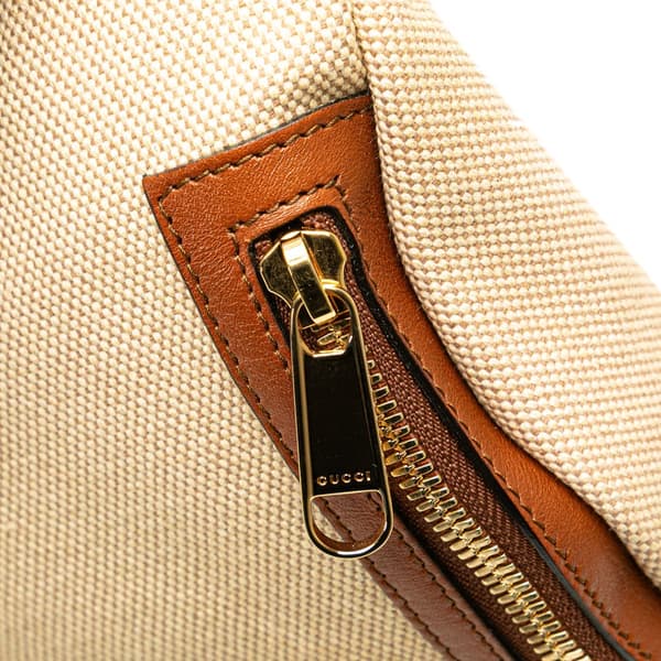 Pre-owned Gucci Canvas Web Belt Bag Brown