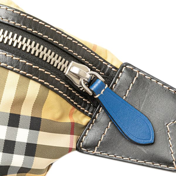 Pre-owned Burberry House Check Nylon Sonny Belt Bag Brown