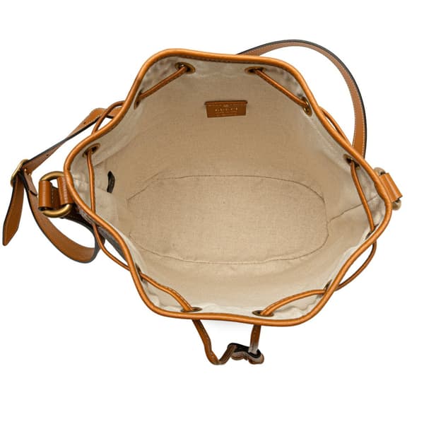 Pre-owned Gucci Micro GG Supreme Mickey Mouse Bucket Bag Brown