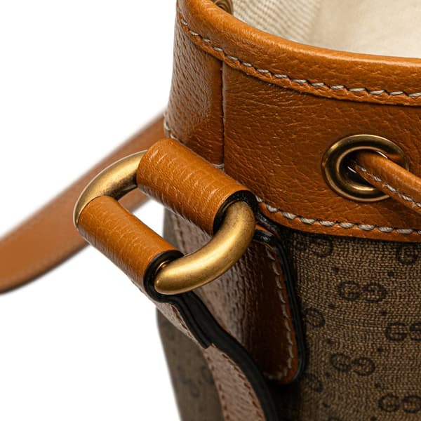 Pre-owned Gucci Micro GG Supreme Mickey Mouse Bucket Bag Brown