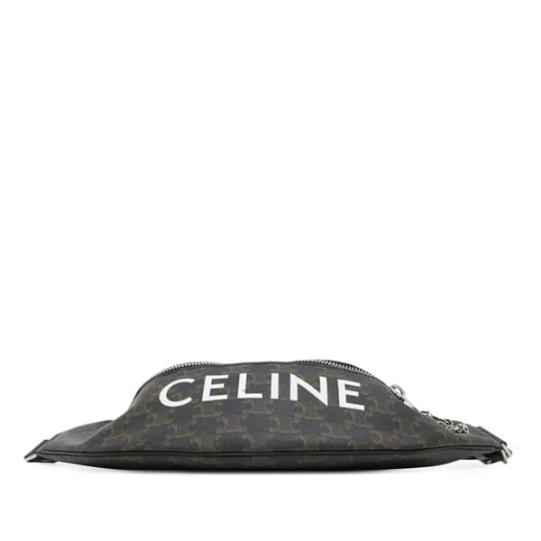Pre-owned Celine Triomphe Coated Canvas Belt Bag Brown