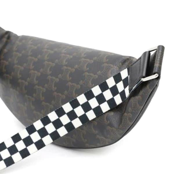 Pre-owned Celine Triomphe Coated Canvas Belt Bag Brown