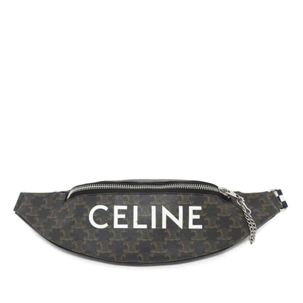 Pre-owned Celine Triomphe Coated Canvas Belt Bag Brown