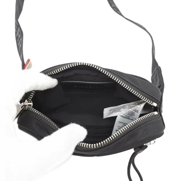 Pre-owned Burberry Nylon Logo Cannon Belt Bag Black
