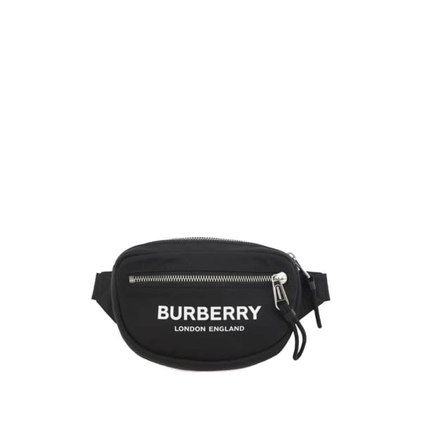 Pre-owned Burberry Nylon Logo Cannon Belt Bag Black