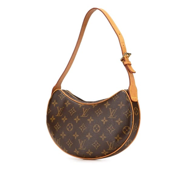 Pre-owned Louis Vuitton Monogram Croissant PM Brown