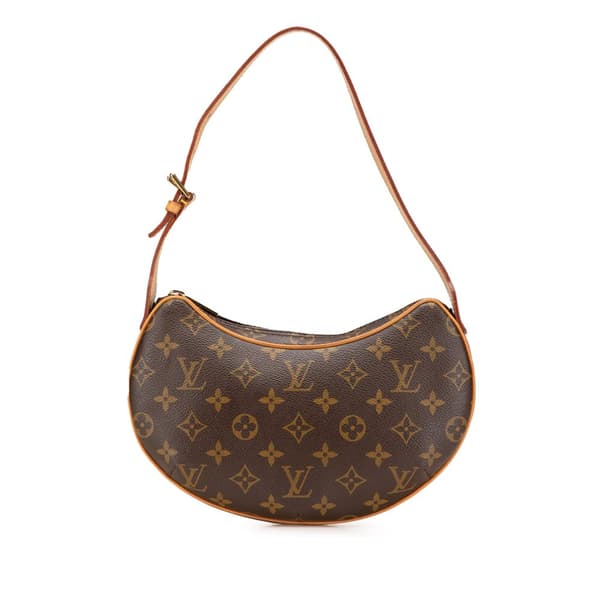 Pre-owned Louis Vuitton Monogram Croissant PM Brown