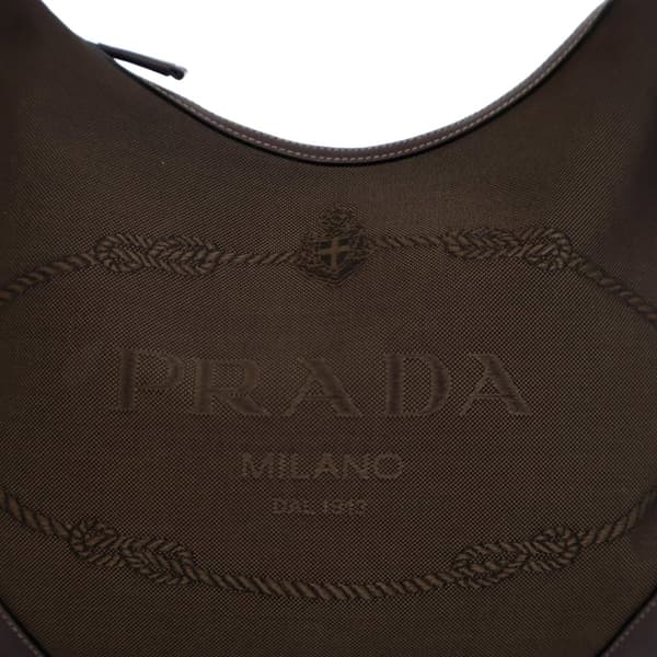Pre-owned Prada Canvas Canapa Logo Hobo Brown