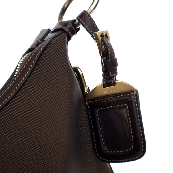 Pre-owned Prada Canvas Canapa Logo Hobo Brown