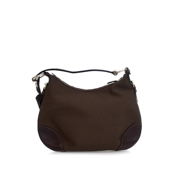 Pre-owned Prada Canvas Canapa Logo Hobo Brown