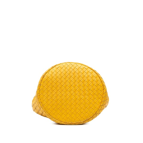 Pre-owned Bottega Veneta Nappa Intrecciato Bucket Bag Yellow