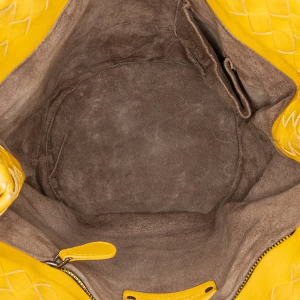 Pre-owned Bottega Veneta Nappa Intrecciato Bucket Bag Yellow