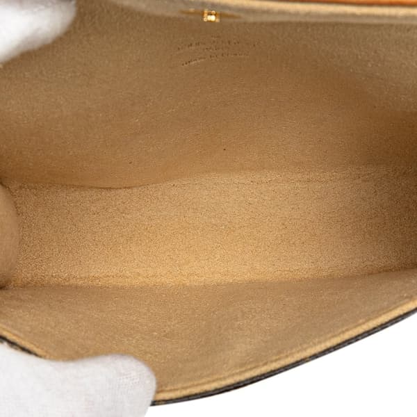 Pre-owned Louis Vuitton Monogram Pochette Florentine Brown